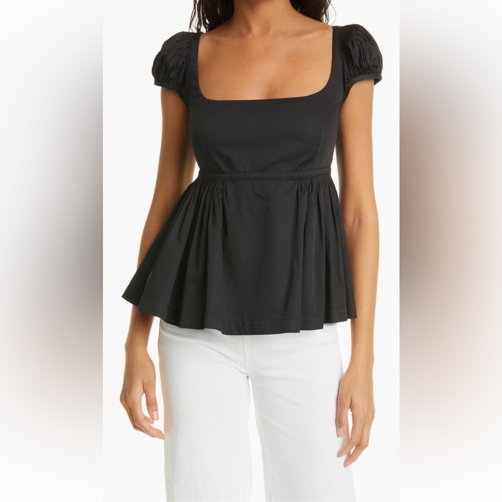 Rebecca Taylor Puff Sleeve Black Blouse. New With Tags.